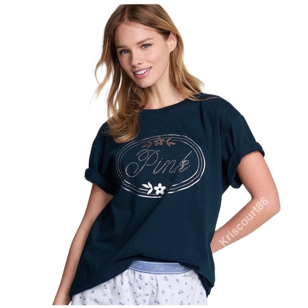 VSPINK Bling Navy Blue Limited Edition Tee NEW WITH TAGS - Picture 15 of 17